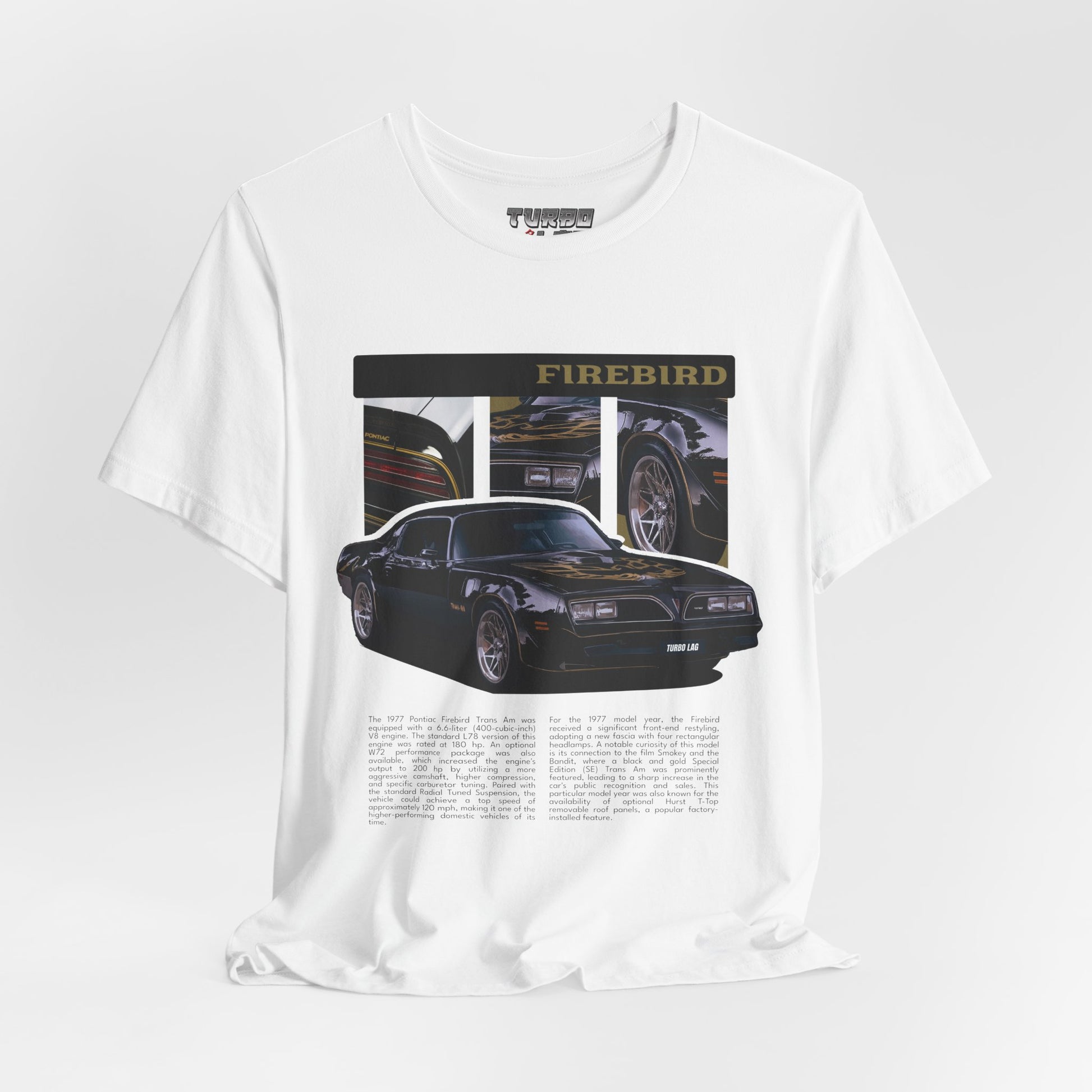 Pontiac Firebird Pure Cotton Graphic T-Shirt In Ecru - Foto 1
